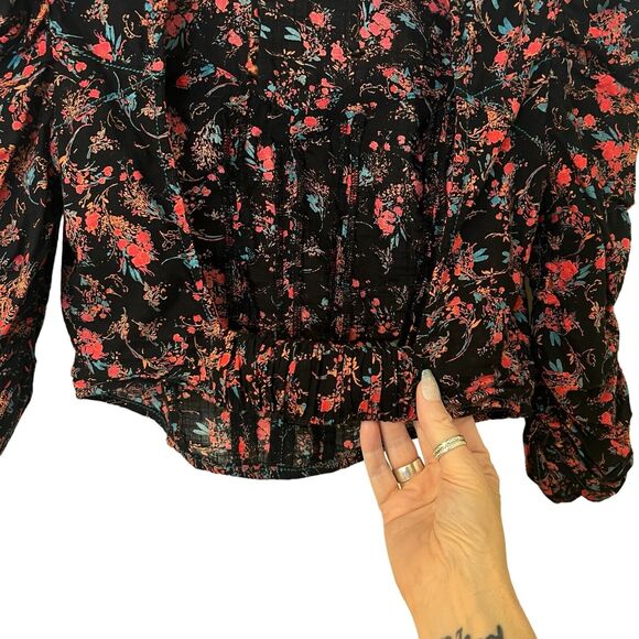 Free People Monica Women's Cropped Top Floral Print Corset Open Back - Size XS - Picture 6 of 7